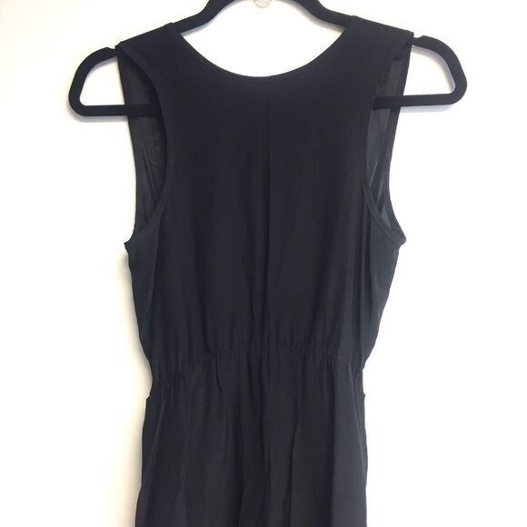 AMANDA UPRICHARD Sleeveless Silk Faux-Wrap Tulip Mini Dress Black XS - Picture 6 of 9